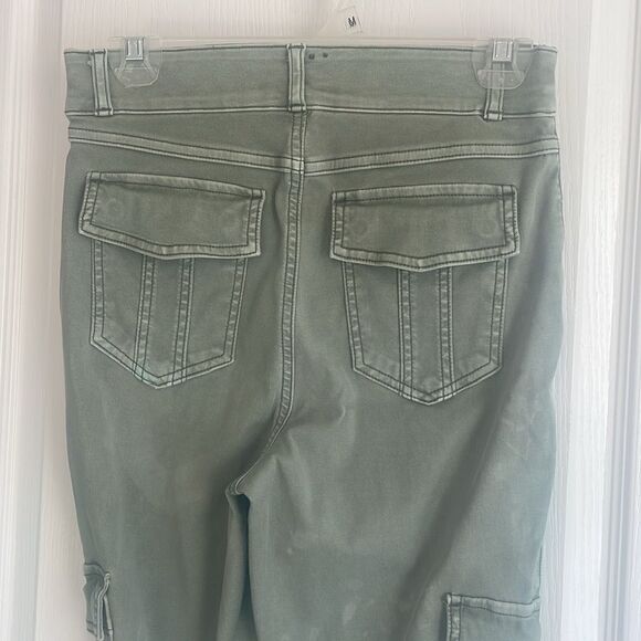 SPANX women's stretch twill ankle cargo pant in soft sage size M-Good Condition - Picture 2 of 11
